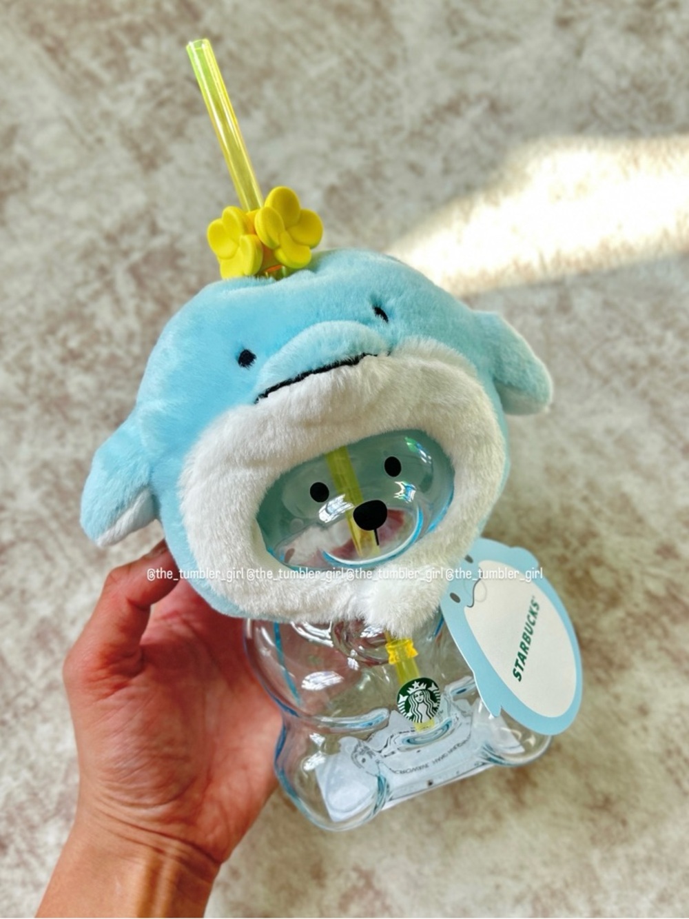 Starbucks Korea Exclusive Dolphin Bearista Glass Cold Cup 20oz - Picture 5 of 8